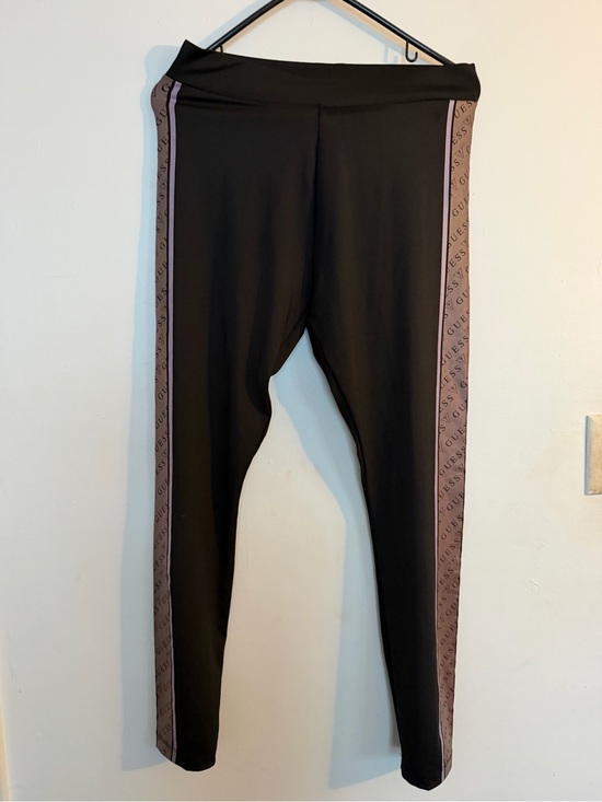 Guess Jackets & Blazers - Guess Black Leggings with Mauve Logo Side Panels
